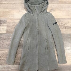 Bench Long Textured Gray Knit Jacket
